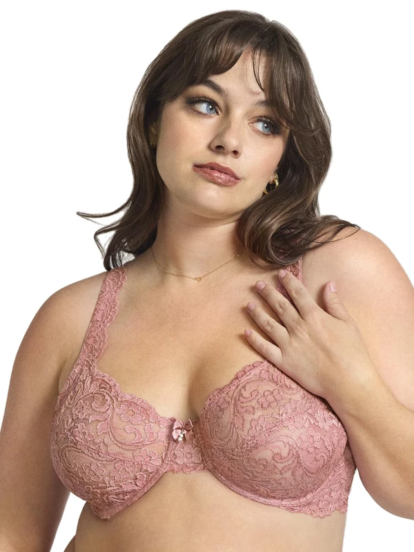 Smart & Sexy Women's Signature Lace Unlined Underwire Bra, Foxglove, 42DD - Image 1