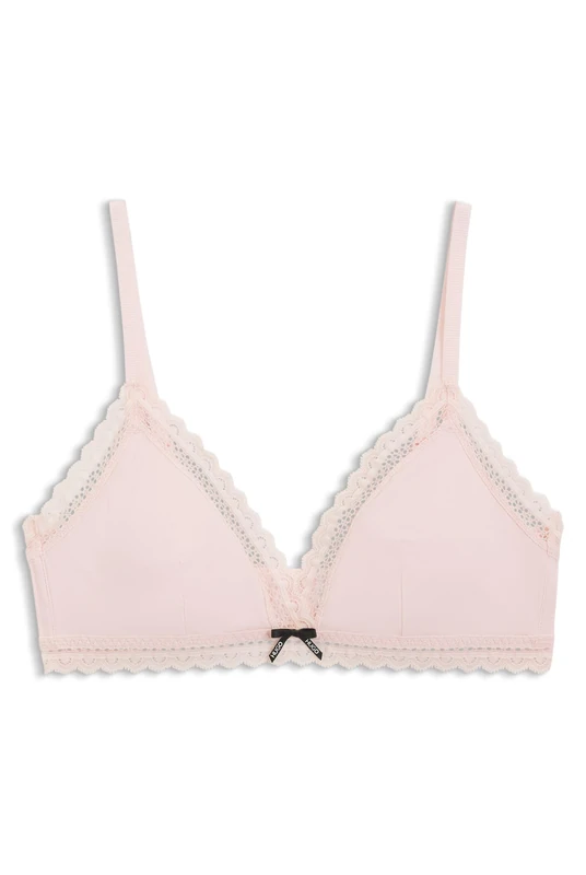 HUGO Womens Triangle Unique Triangle Bra with lace Trims