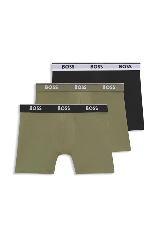 BOSS Mens BoxerBr 3P Power Three-pack of stretch-cotton boxer briefs with logos