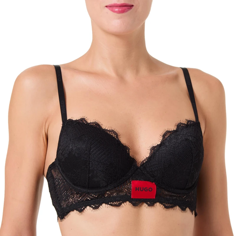 Hugo Women's Push-up Rl Lace 10269292 01 Underwire_Bra, Black, 38D