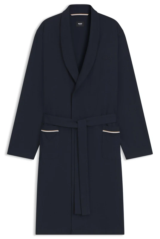 BOSS Men's Loungewear Homewear House Coat Dressing Gown Robe BM, dark blue, XXL