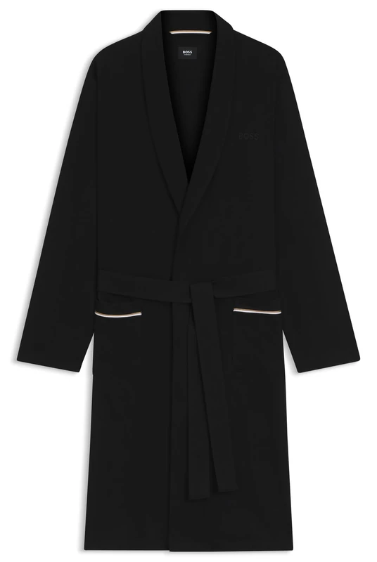 BOSS Men's Loungewear Homewear House Coat Dressing Gown Robe BM, black, XL