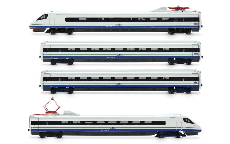 Rivarossi HR2963S Cisalpino, ETR 470 original livery with red front stripe, 4-unit base set, ep. V, with DCC sound decoder Railway Locomotive + Coaches - Image 1