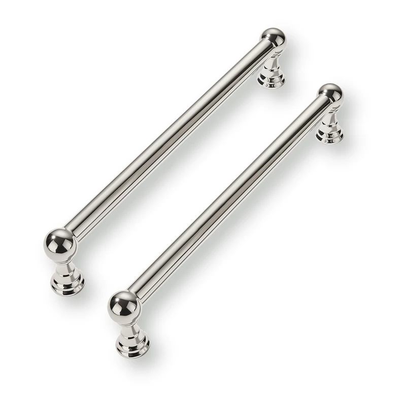 CABDM 10 Pack 5 Inch Solid Kitchen Cabinet Handles Polished Nickel Heavy Duty Cabinet Pulls Drawer Pulls Cabinet Hardware Kitchen Handles for Cabinets Cupboard Handles