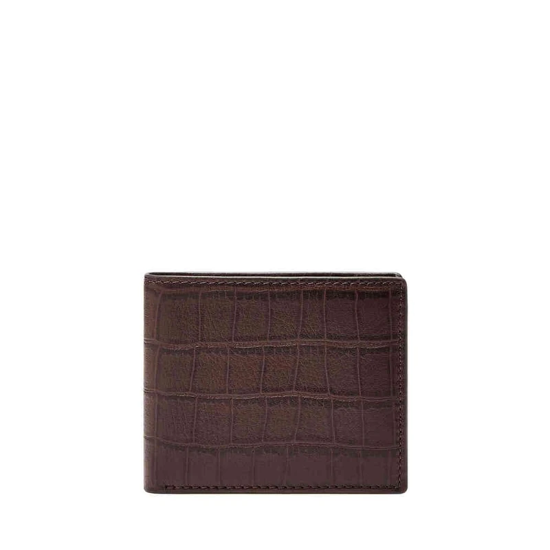 Fossil Men's Derrick Brown Leather Bifold Wallet, ML4686204