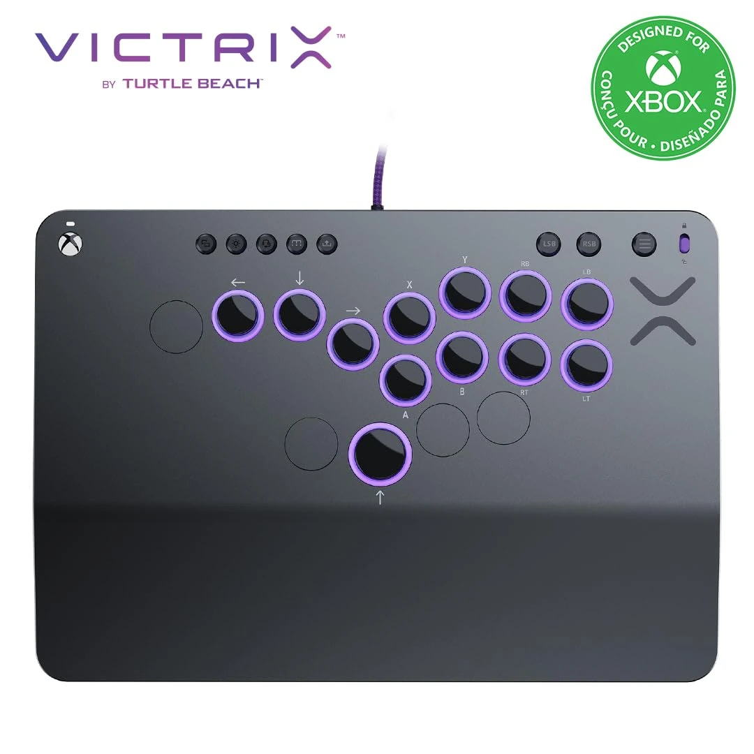 Turtle Beach Victrix Pro KO Leverless All Button Fight Stick, Officially Licensed for Xbox Series X|S, Xbox One, Windows 10/11 PC, Customizable eSports Tournament Ready Controller, Gray
