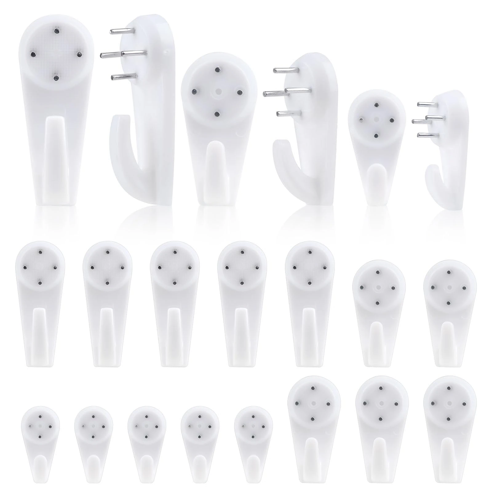 Non-Trace Picture Hooks for Hard Walls, 70 Pcs Pictures Hanging Kit, Assorted Sizes Hanging Hook for Fixing Picture Frames on Lime,Plasterboard, Drywall, Latex Wall