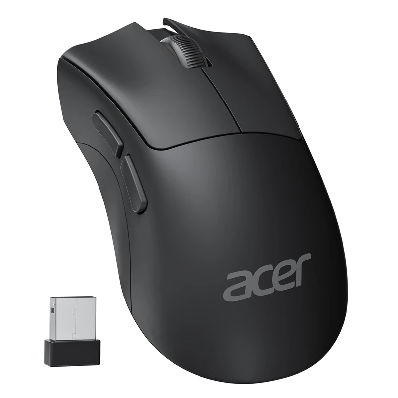 acer Wireless Mouse for Laptop, 1200 DPI Optical Ergonomic Wireless Mouse for Office with 2.4GHz USB-A Receiver, 5 Buttons Cordless USB Mice, Portable Computer Mice for PC, Desktop, Notebook - Black