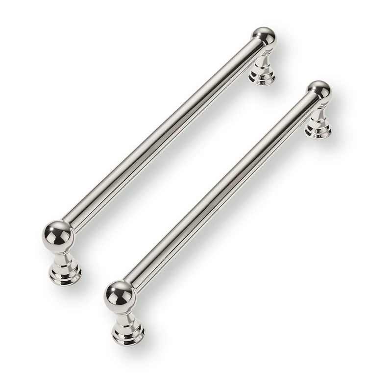 CABDM 10 Pack 8 Inch Solid Kitchen Cabinet Handles Polished Nickel Heavy Duty Cabinet Pulls Drawer Pulls Cabinet Hardware Kitchen Handles for Cabinets Cupboard Handles
