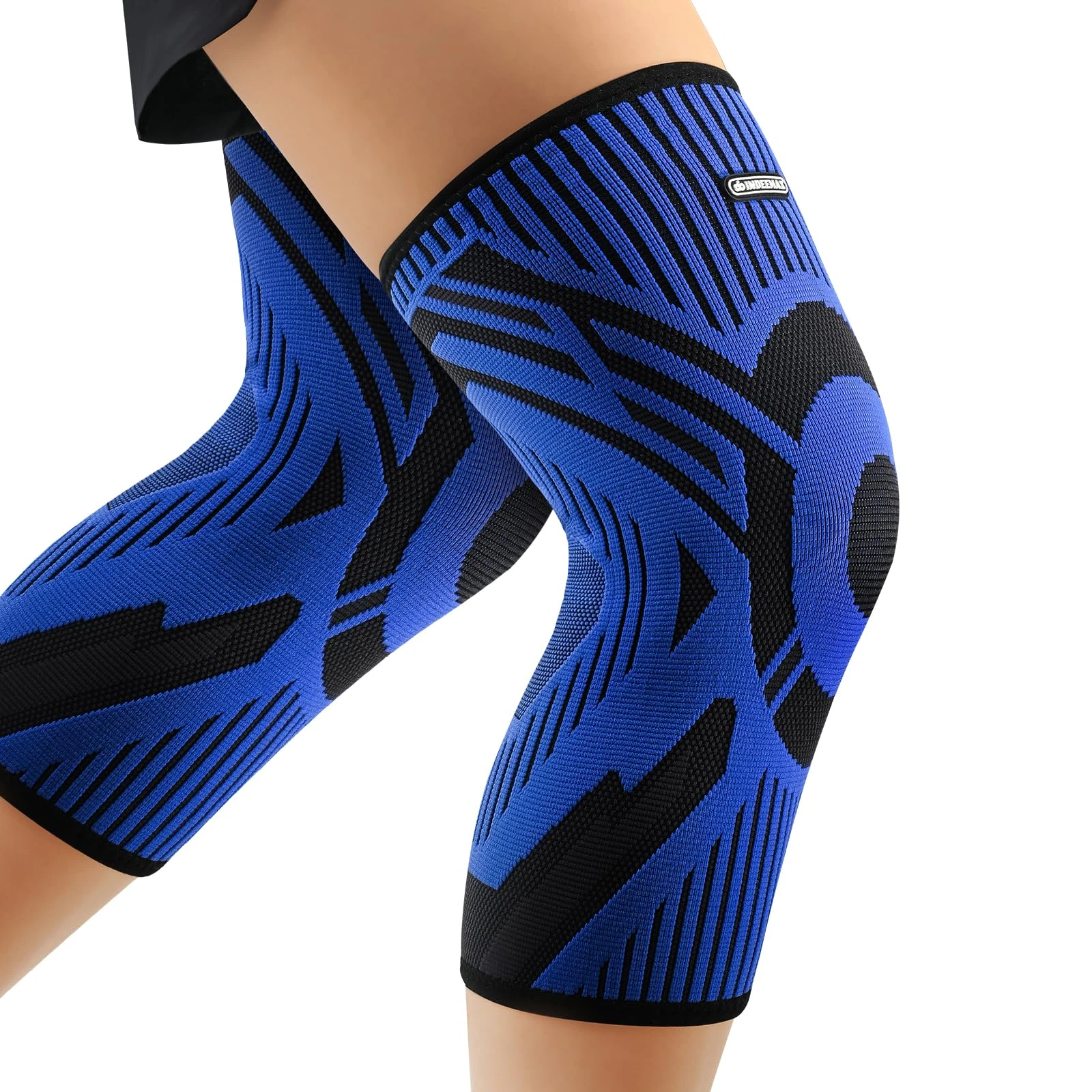 INDEEMAX Knee Support Brace 2 Pack - Compression Knee Sleeves for Men Women Arthritis, Joint Pain, Ligament Injury, Meniscus Tear, ACL, MCL, Tendonitis, Running, Gym, Squats, Sports - S