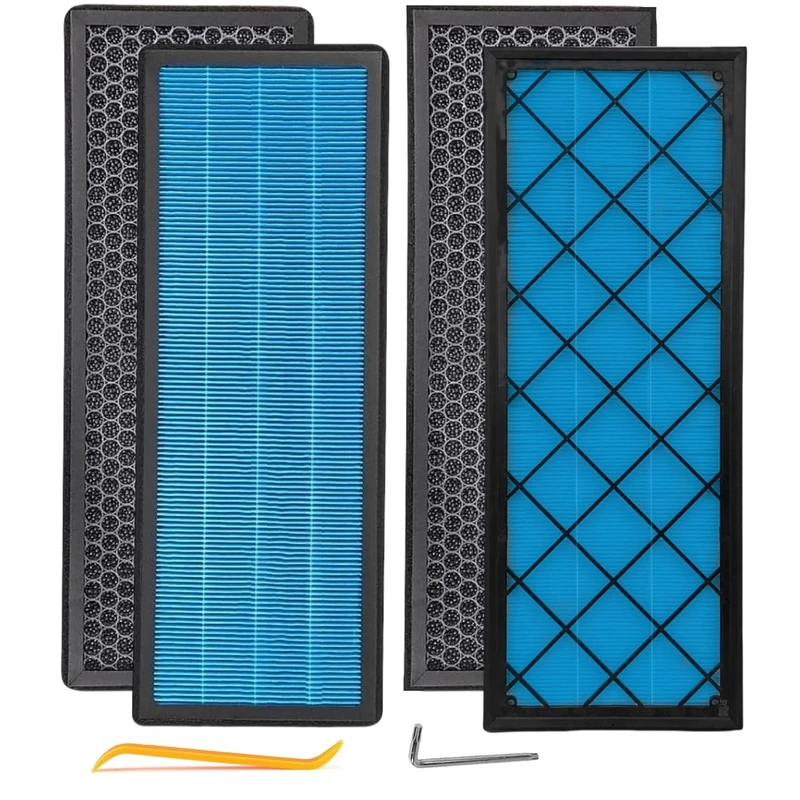 HTWORK HEPA Air Filter Activated Carbon Cabin Air Filter Replacement for Tesla Model Y Accessories 2024-2020 (Set of 4 Packs)
