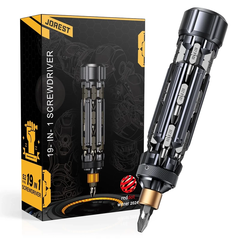 JOREST 19 in 1 Multi Bit Screwdriver Set, Christmas Gifts for Men Him Dad, Multitool Gadgets Stocking Fillers for Men, Mens Gifts for Christmas Birthday Presents