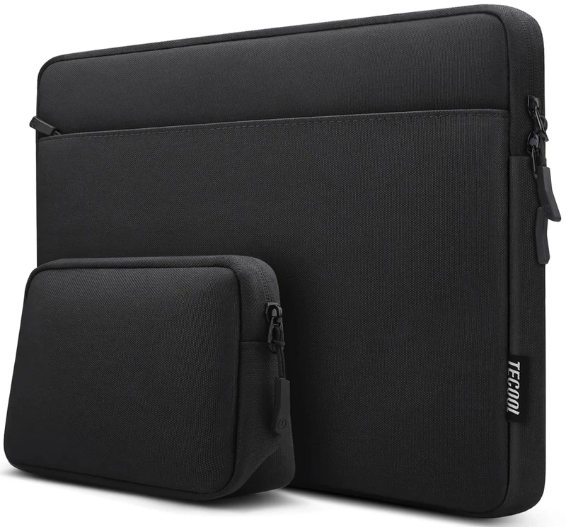 TECOOL 16 Inch Laptop Sleeve, Protective Case for 2019-2024 MacBook Pro 16-inch M4 M3 M2 M1, 16'' Lenovo ThinkBook Ideapad Asus Vivobook 16 Dell HP Cover Waterproof Shockproof Bag,Black