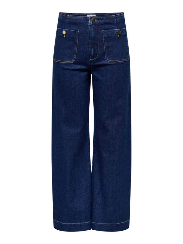 ONLY Onlmadeline Hw Wid Pocket DNM Gua113, Dark Denim Blue, M / 32L