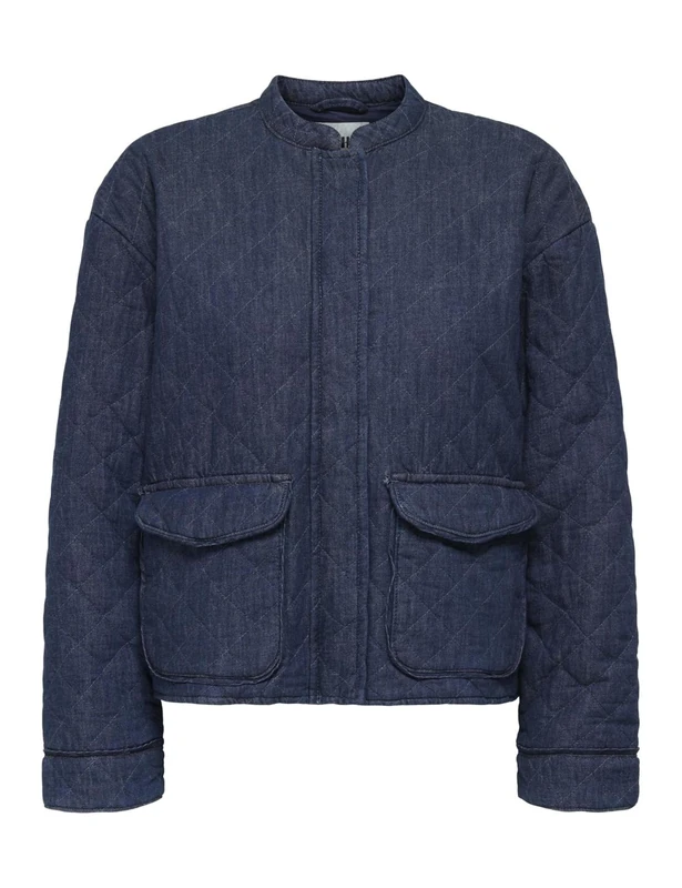 ONLY Women's Onlhallie Quilted DNM Jacket AKM Noos, Dark denim blue, M