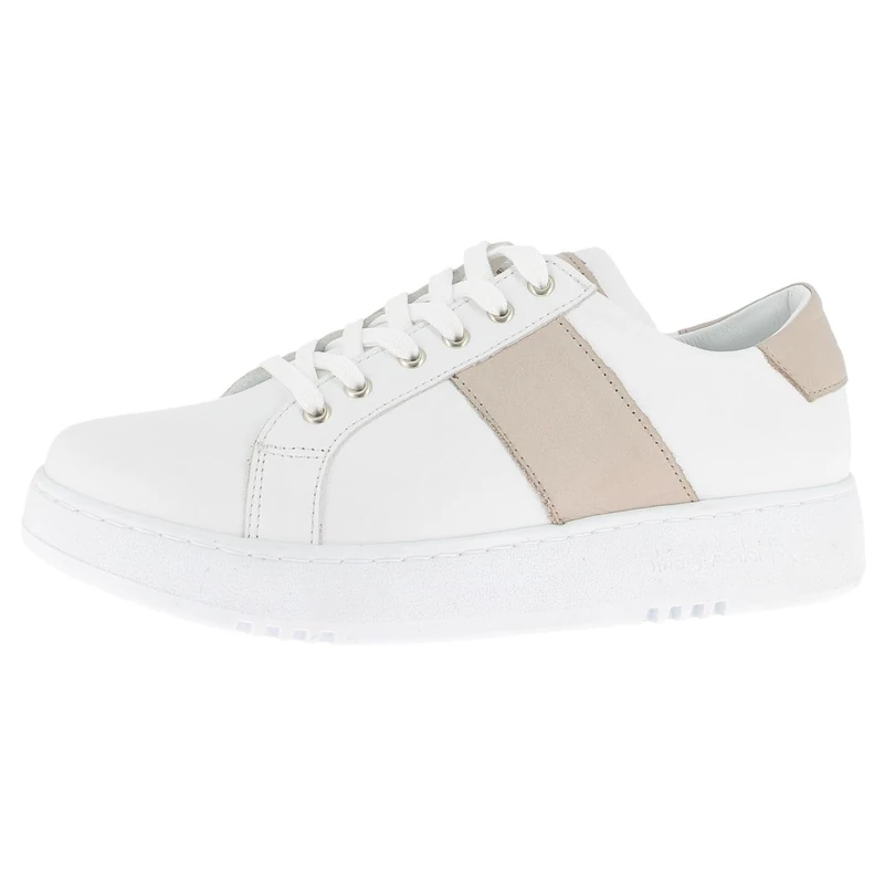 Andrea Conti Women's Low Top Trainers, White Silver Grey., 8.5 UK