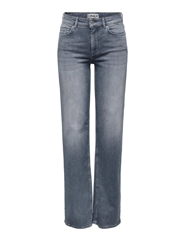 ONLY Female Straight-Fit Jeans ONLBLUSH Medium Waist Straight Cut Jeans, Special Blue Grey Denim, XS / 32L