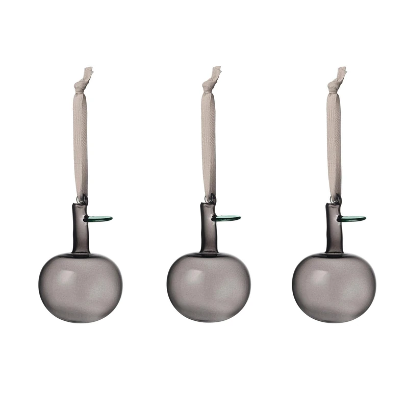 Iittala Glasapfel Iittala 1073971 Mouth-Blown Glass, Colour: Grey, Dimensions: 11 x 27.6 x 8.4 cm