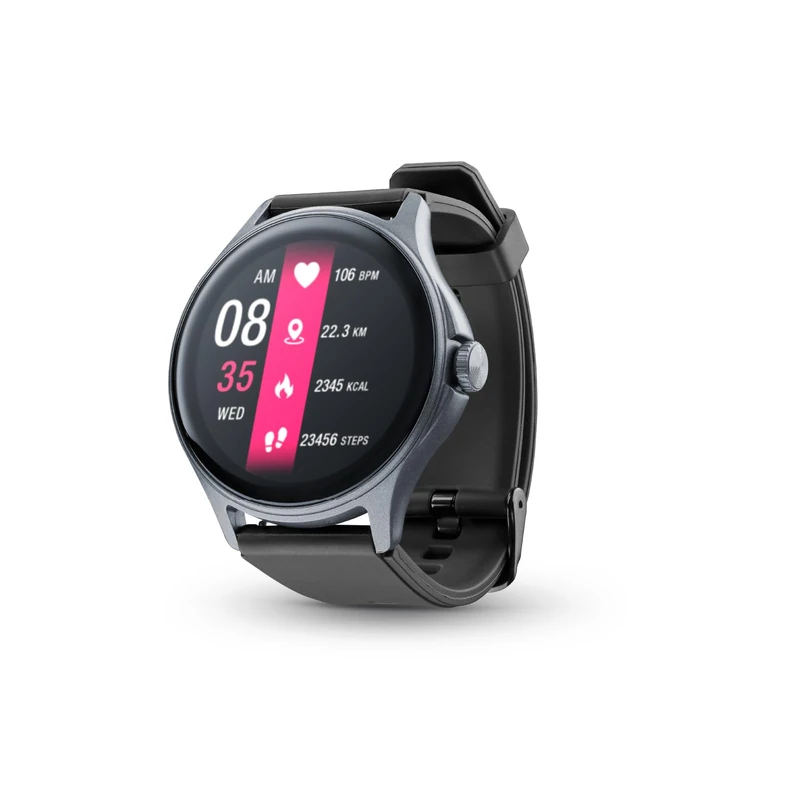 cellularline ION PRO ROUND Smartwatch - 1.38" Display - Black - Image 1