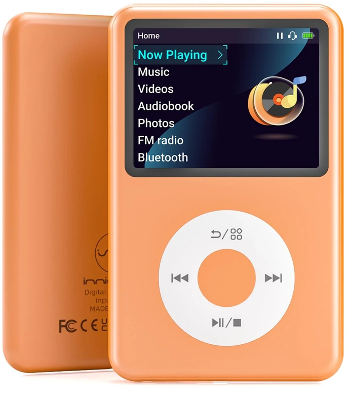 Mp3 Player with Bluetooth Y1 128G Innioasis Digital Music Player Portable Mini HiFi Sound Video Version Upgrade Nice Gift for 2025 Orange
