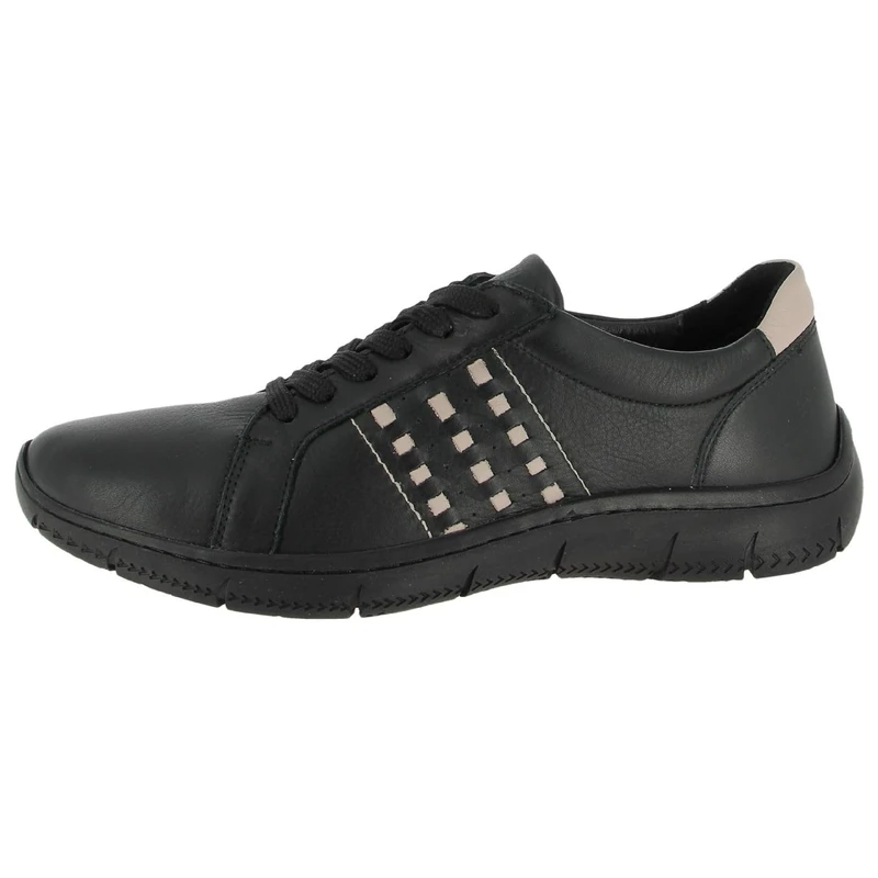 Andrea Conti Women's Low Top Trainers, Black, Silver Grey, 5 UK