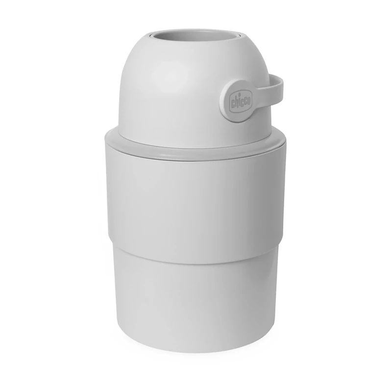 Chicco Telescopic Nappy Bin, Spacious and Practical, Compact Design, Compatible with Chicco Odour Off Bin Liners, Made from 50% Reusable Plastic, Grey