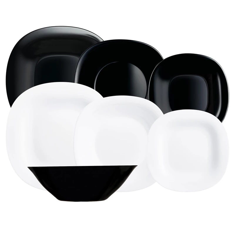 Luminarc Carine N&b Opal Dinnerware Set 19 Pieces - 6 People