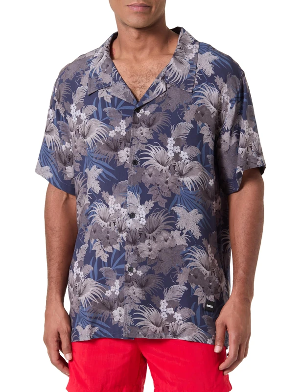 BOSS Men's Beach Shirt 10268906 01 Beach T-Shirt, 210 Medium Brown, M