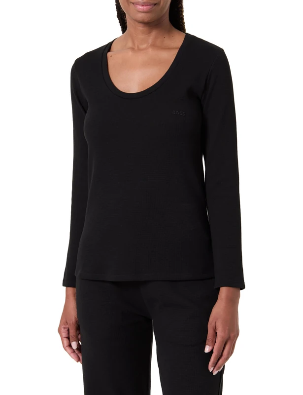 BOSS Women's Long Sleeve Pyjamas, Black, L