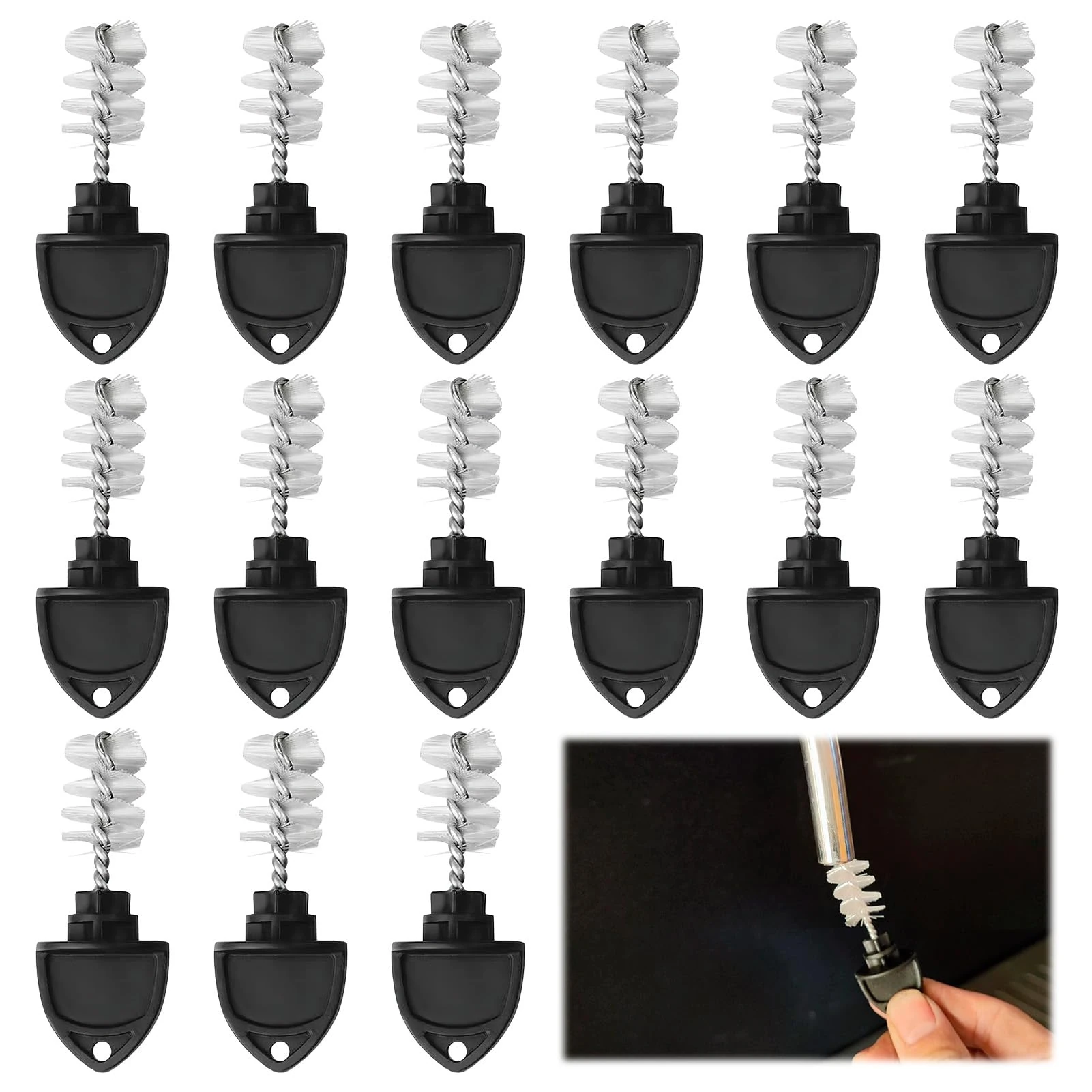 15 Pcs Nylon Beer Tap Brush Plugs Draft Beer Faucet Cleaning Brushes Fit Snugly Into The Stout Brew Accessories for Restaurant Home Party Bar, Dustproof Black