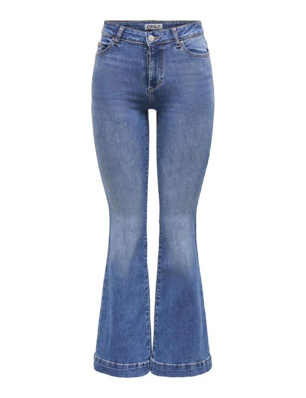 ONLY Onlblush Mid Retroflared DNM Dia550 Noos Women's Flared Jeans Medium Waist Retro Fit, Medium Blue (Medium Blue Denim), S / 32L