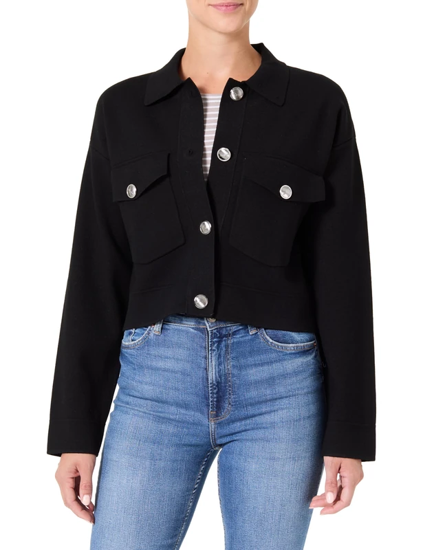 BOSS Women's C_furigo Knitted_Jacket, 001black, M