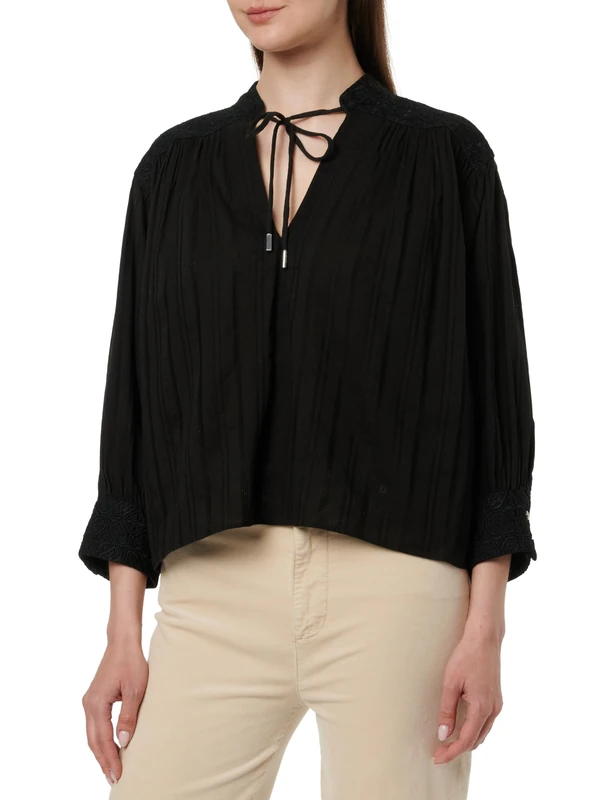 BOSS Women's C_brodes Blouse, 001black, 6