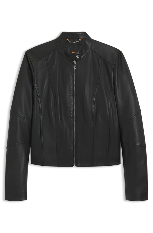 BOSS Women's Leather Jacket, 001black, 16