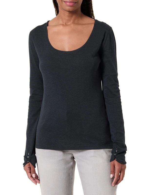 BOSS Women's C_Edeline Jersey top, 006Black, M