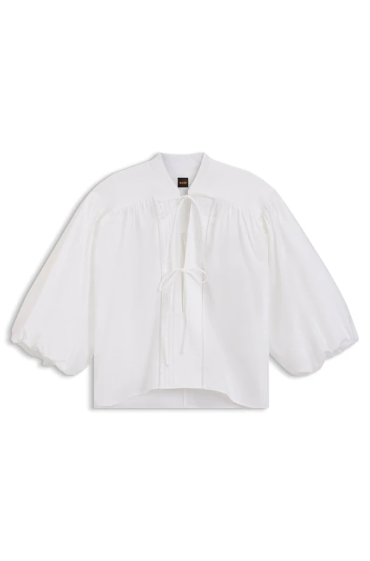 BOSS Women's C_Bales Blouse, 100White, 10