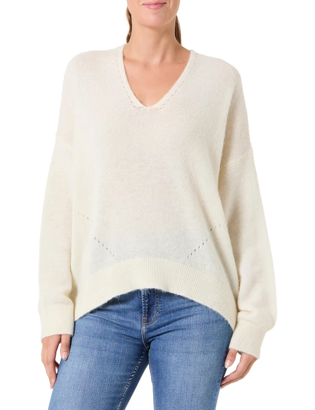 BOSS Women's C_foletta Knitted_Sweater, 295open Beige, L