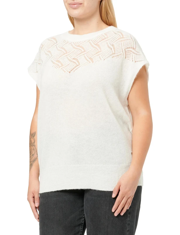 BOSS Women's C_fernasetta Knitted_Top, 118open White, S
