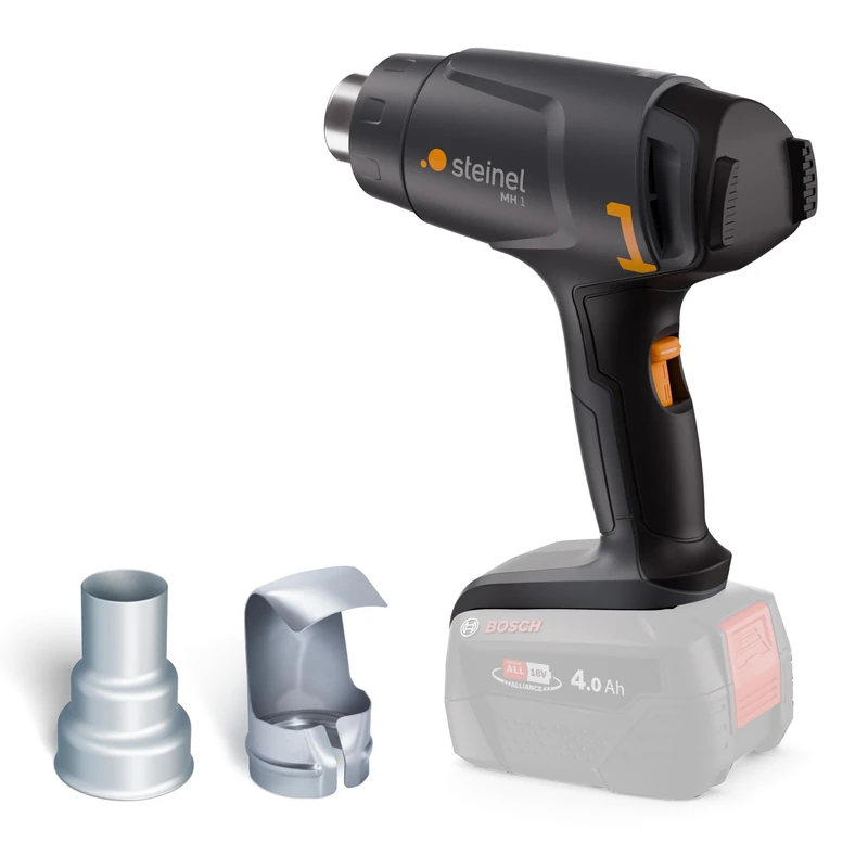 Steinel MH 1 Battery Heat Gun for Bosch PFA 18V System, Wireless Hot Air Gun, 2 Temperature Levels 300°C/450°C, for Soldering and Shrinking