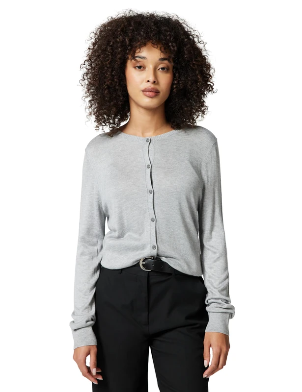 BOSS Women's C_fiaffizza Knitted_Cardigan, 041silver, XL