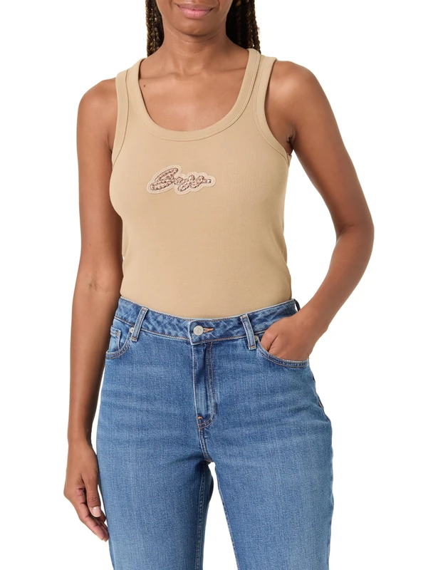 BOSS Women's C_ematite3_stonebadg Jersey top, 222rust/copper, L