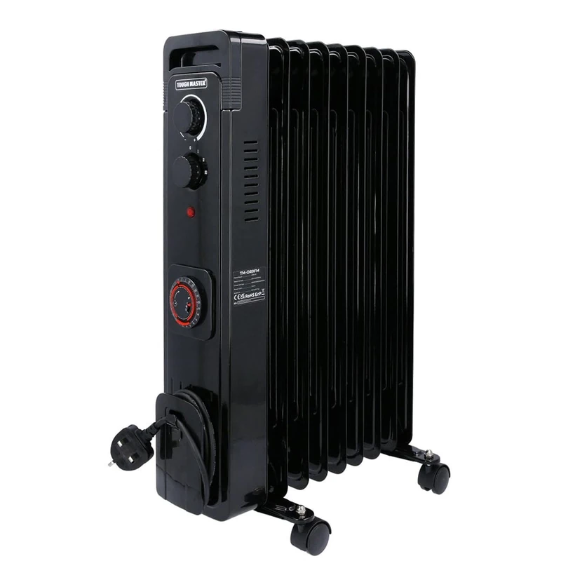 Oil Filled Radiator, Portable Electric Heater with 3 Heat Settings & Tip-Over Protection & Thermostat Energy Efficient for Living Room, Bedroom TOUGH MASTER (2KW, 9 Fins)