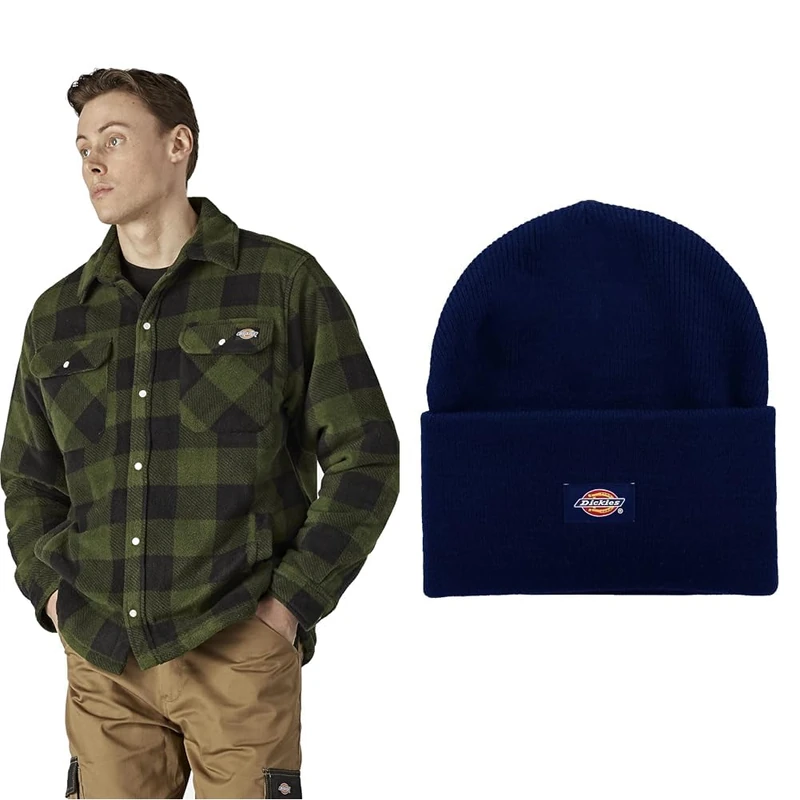 Dickies Portland Shirt + Acrylic Cuffed Beanie Hat