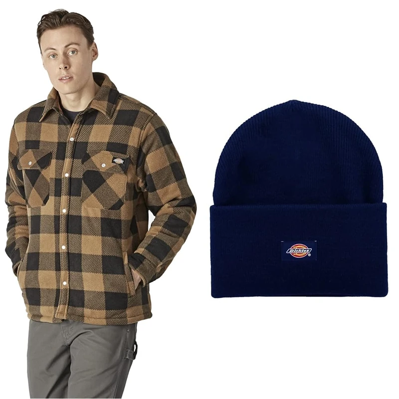 Dickies Portland Shirt + Acrylic Cuffed Beanie Hat