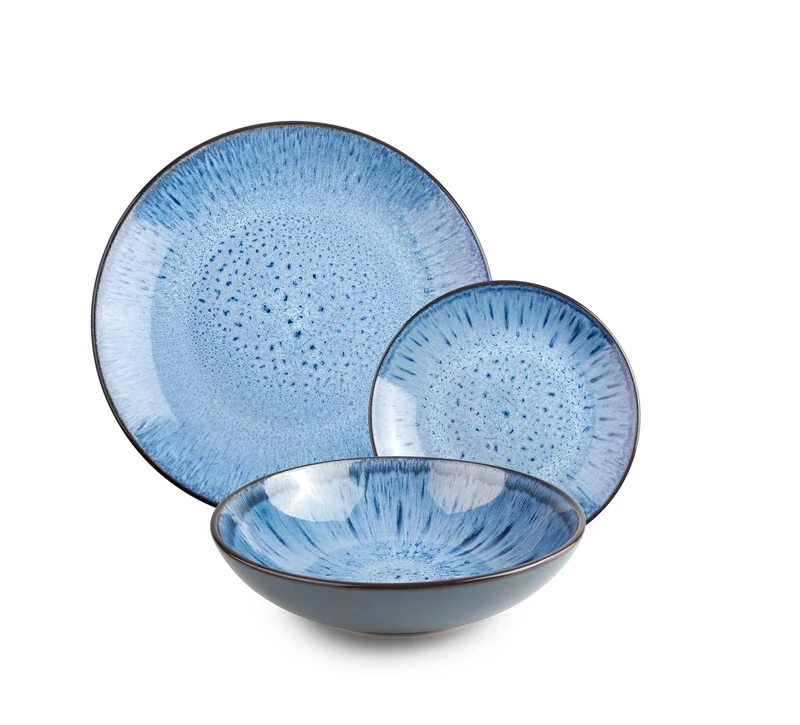 IBILI - 12 Piece Normandia Tableware, Porcelain Plates for 4 People