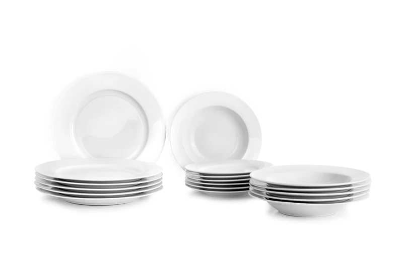 IBILI - 18 Piece Castilla Blanco Dinnerware, Porcelain Plates for 6 People