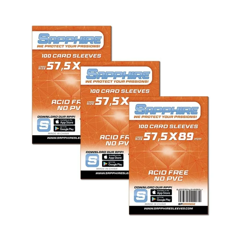 Red Glove - 3 Pack 100 Sapphire Sleeves Orange 57.5 x 89 SPORANGE3P - Image 1