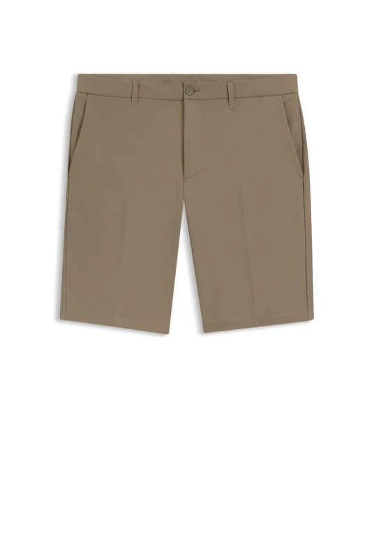BOSS Mens S Commuter Slim-fit Shorts in Water-Repellent Stretch Fabric