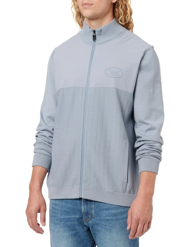 BOSS Men's K_Club Hy Knitted_Jacket, 026dark Grey, XL