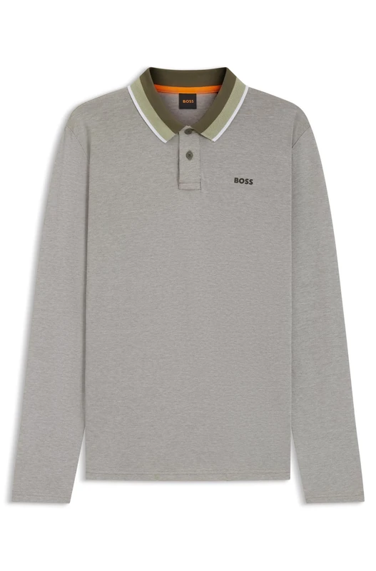 BOSS Men's Peoxfordlong_1 Polo, 271light Beige, L